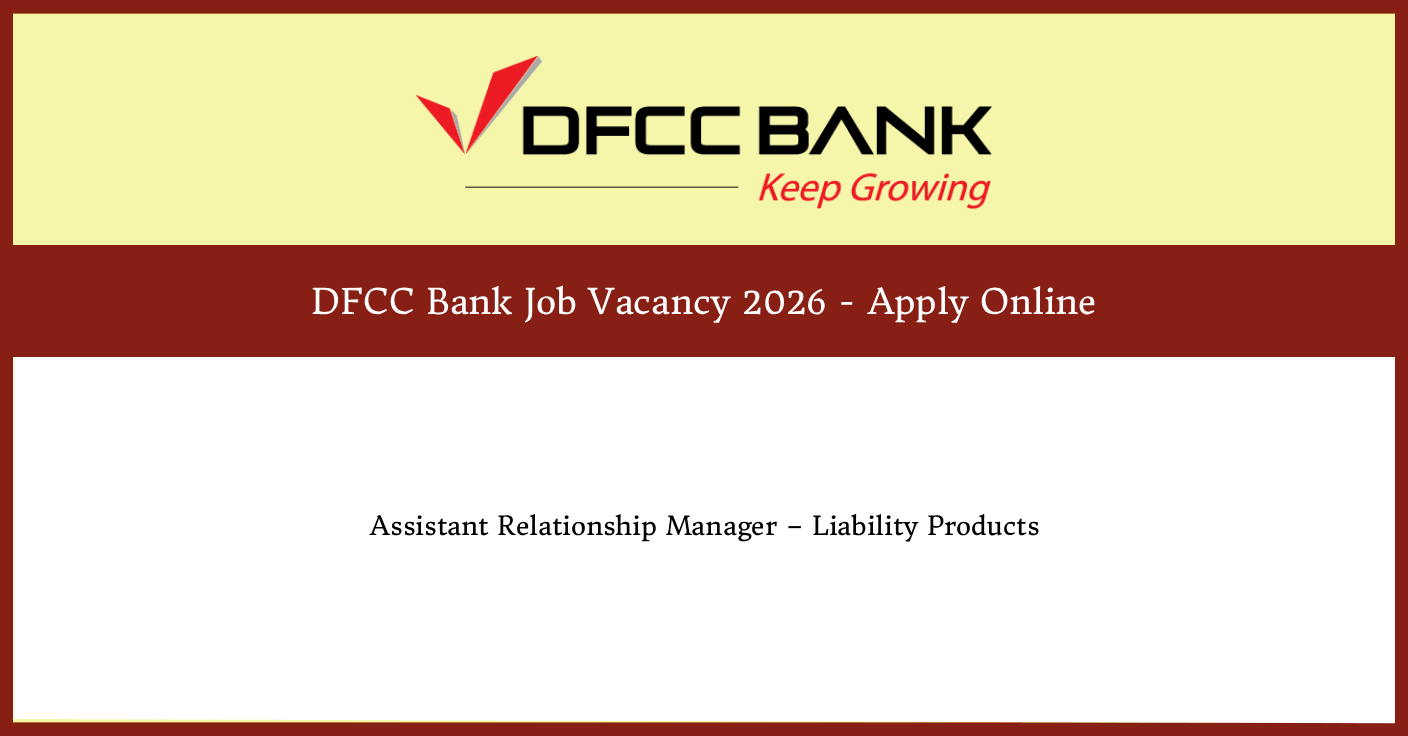 DFCC Bank Job Vacancy 2026 - Apply Online