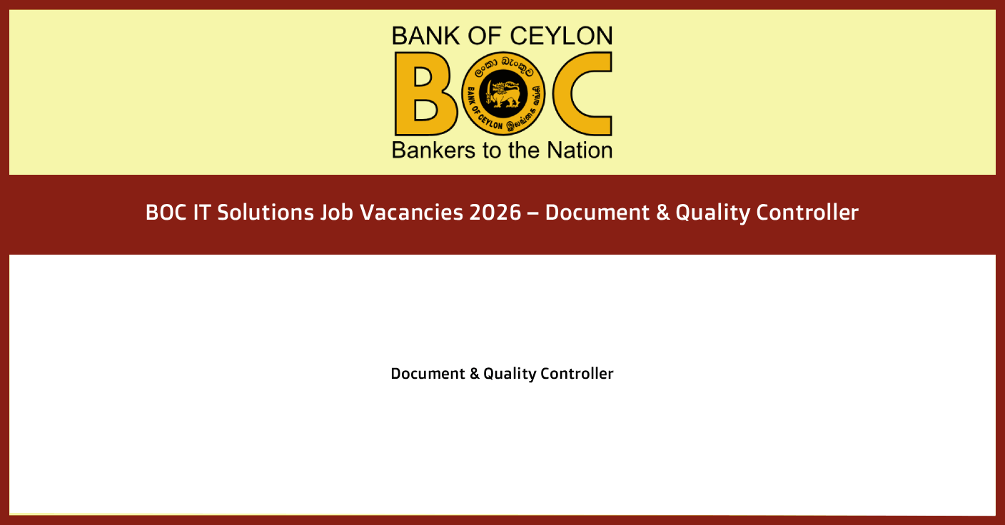 BOC IT Solutions Job Vacancies 2026 – Document And Quality Controller