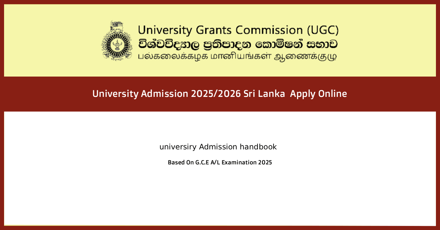 University Admission 2025/2026 Sri Lanka  Apply Online
