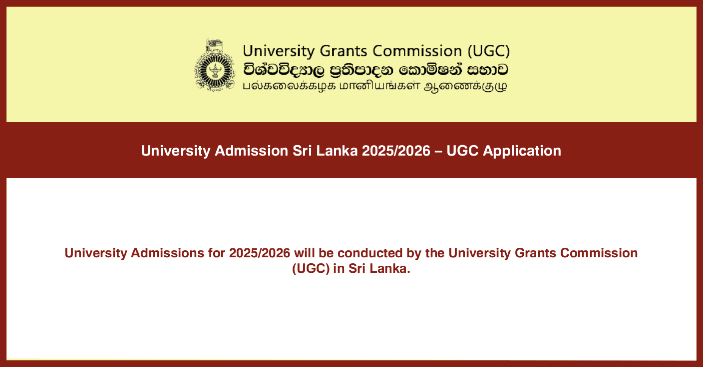 University Admission Sri Lanka 2025/2026 – UGC Application
