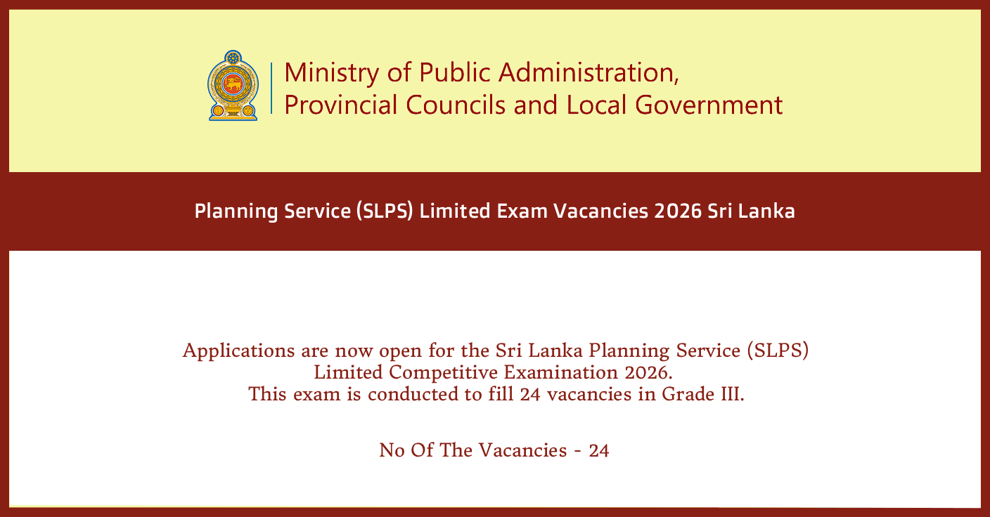 Planning Service (SLPS) Limited Exam Vacancies 2026 Sri Lanka