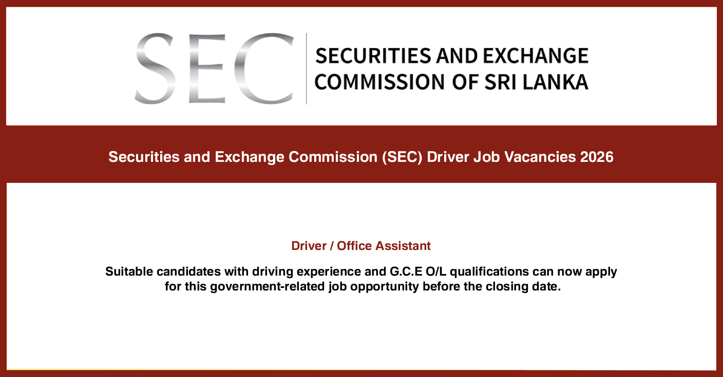 Securities and Exchange Commission (SEC) Driver Job Vacancies 2026