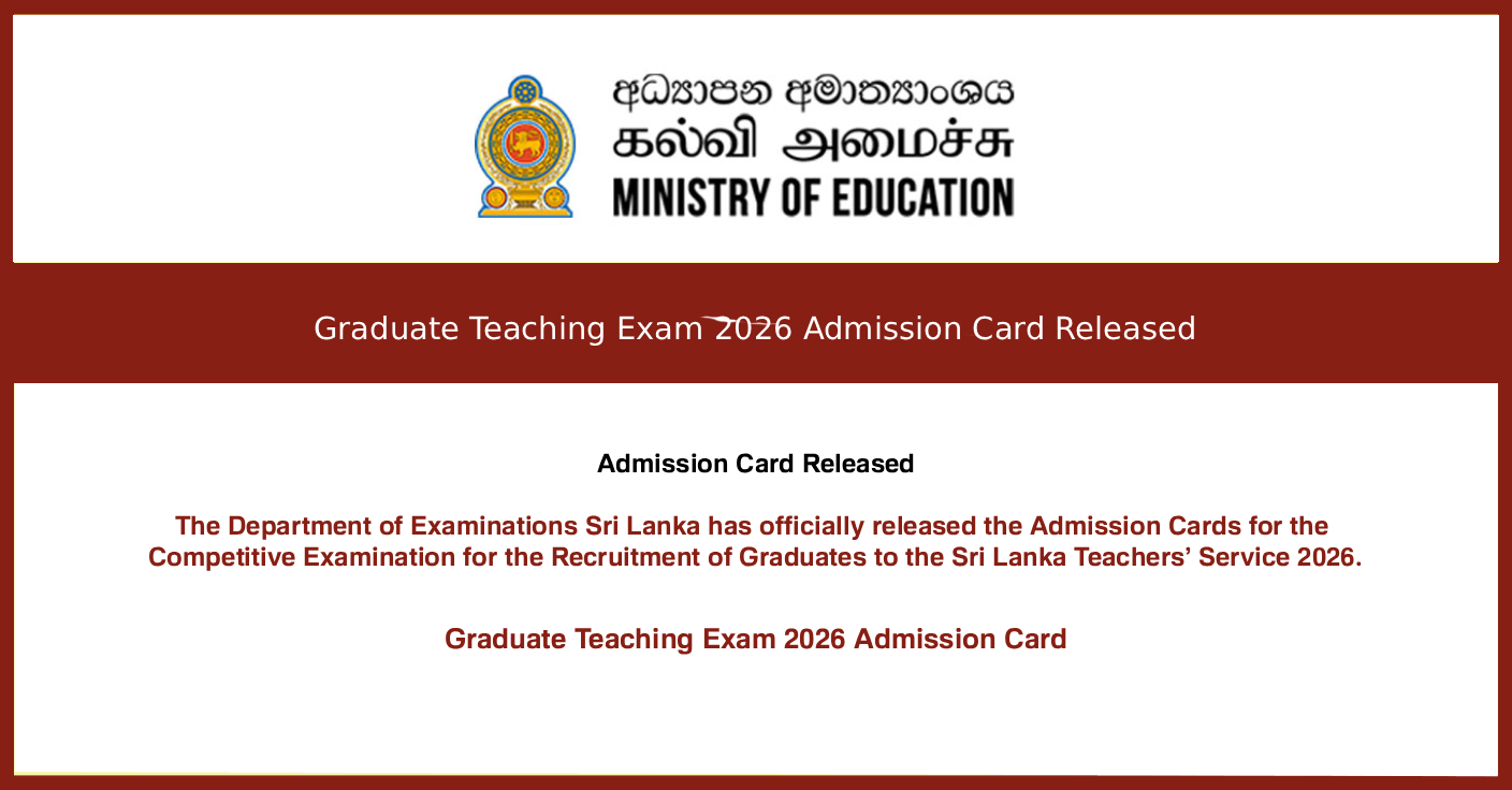 Graduate Teaching Exam 2026 Admission Card Released