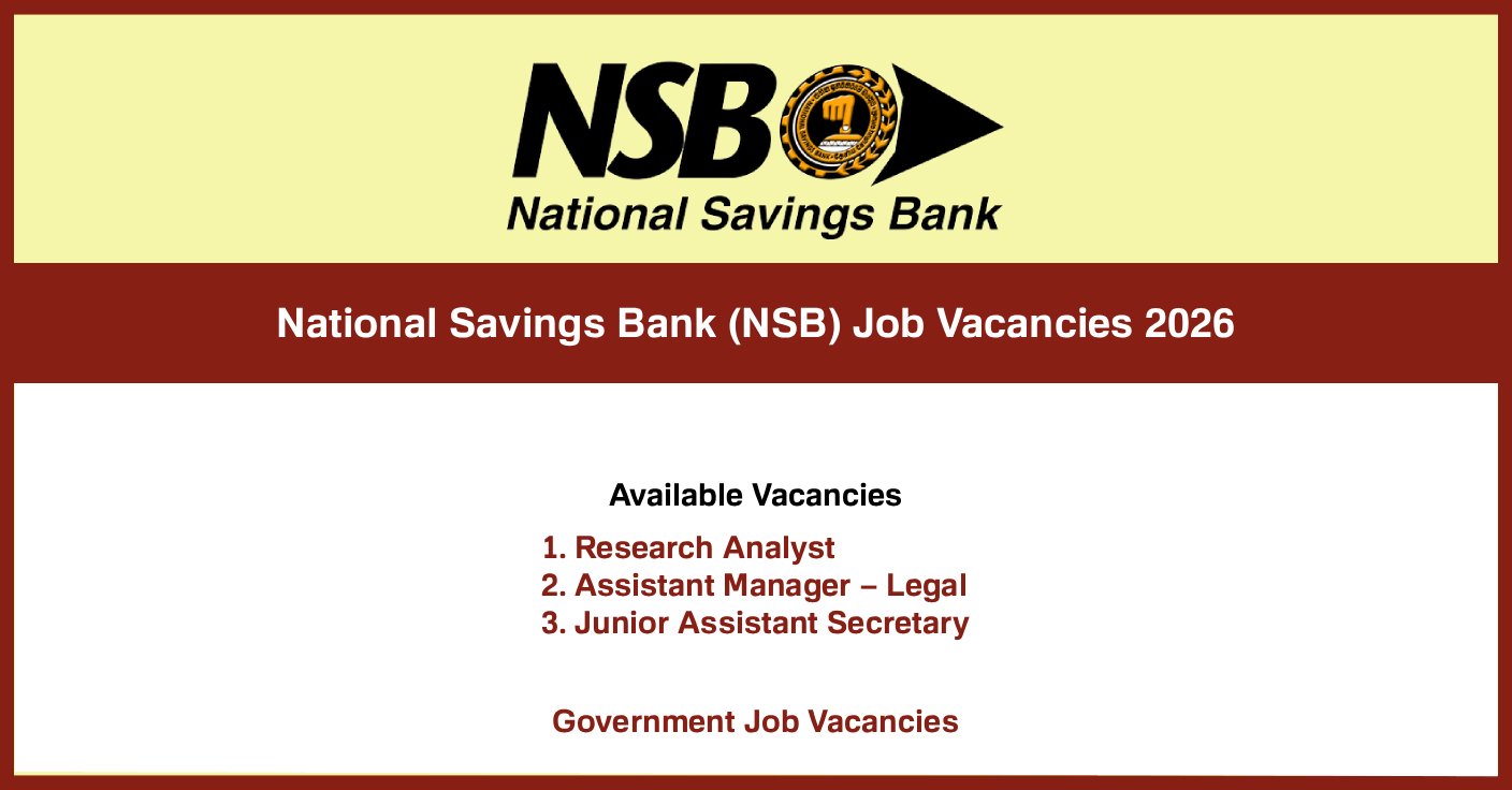 National Savings Bank (NSB) Job Vacancies 2026