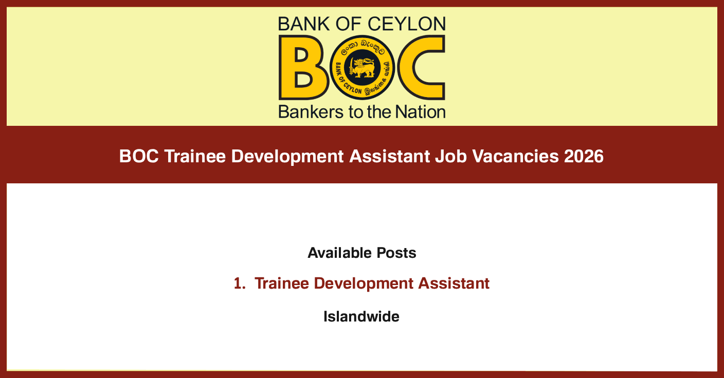 Vacancies at BOC Trainee Development Assistant Job 2026