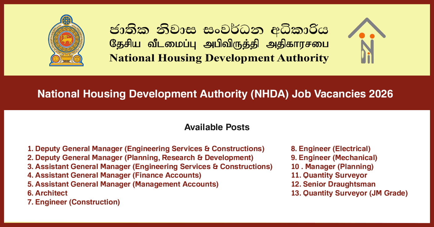 National Housing Development Authority (NHDA) Job Vacancies 2026