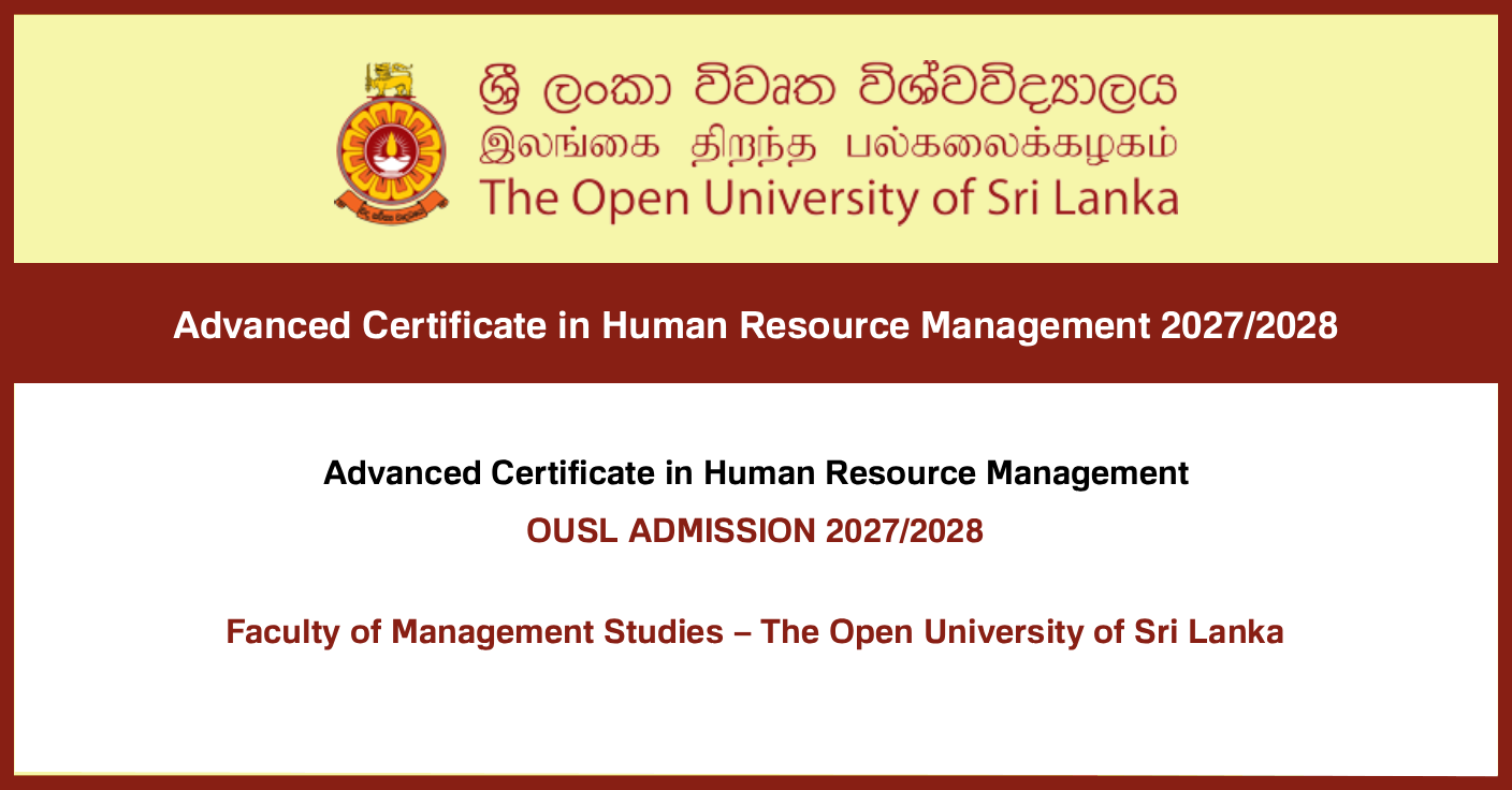 OUSL Advanced Certificate in Human Resource Management 2027/2028 – Application Open