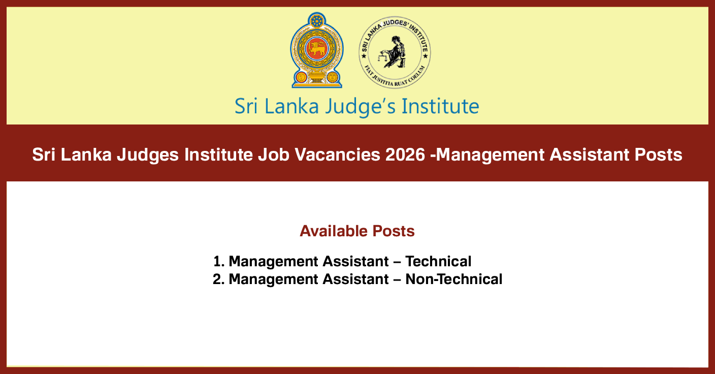 Sri Lanka Judges Institute Job Vacancies 2026 - Management Assistant Posts