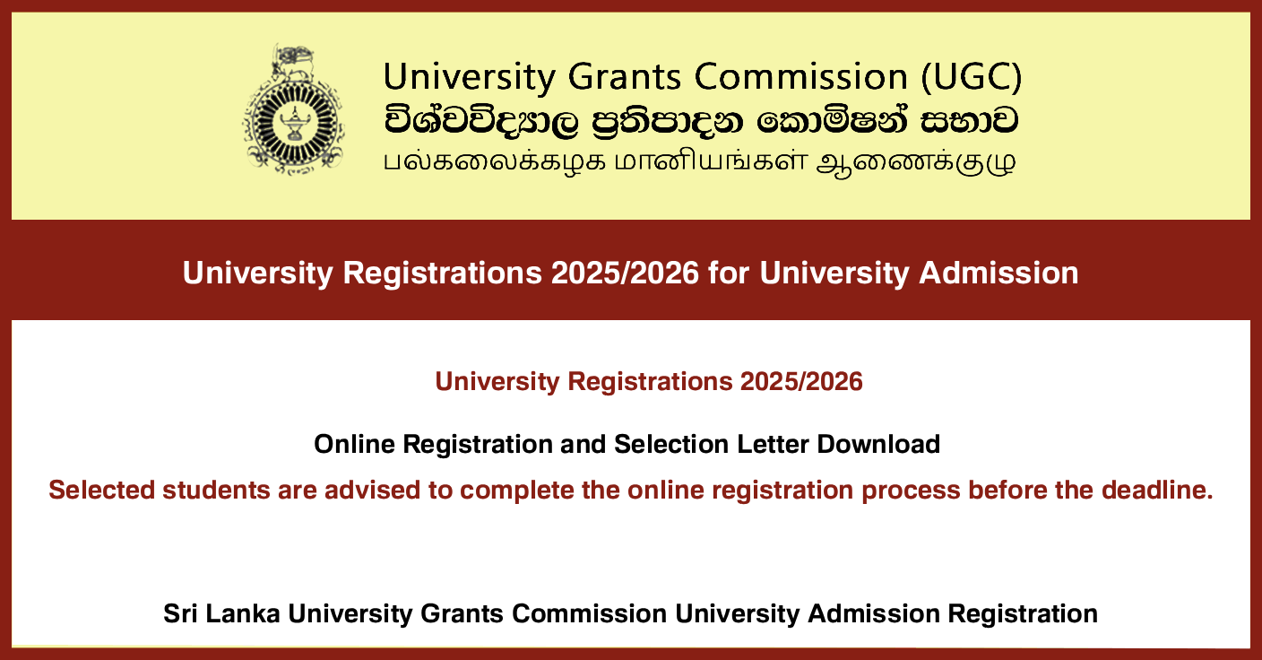 UGC University Registration 2025/2026 – Online Registration and Selection Letter Download