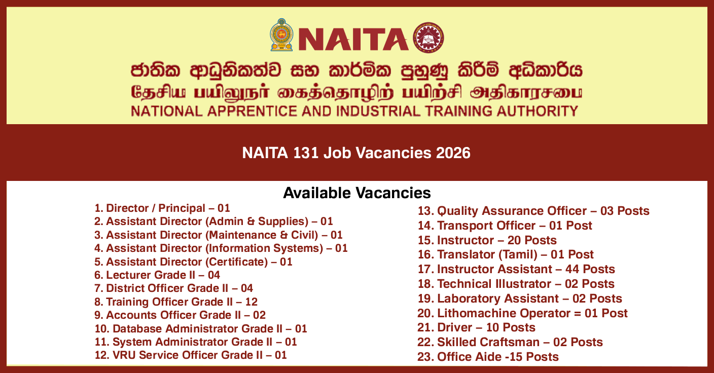 NAITA 131 Job Vacancies Application 2026