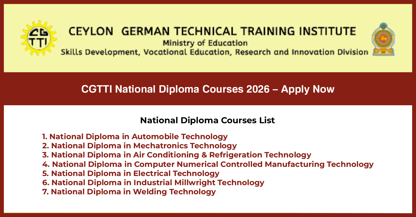 CGTTI National Diploma Courses 2026 – Apply Now