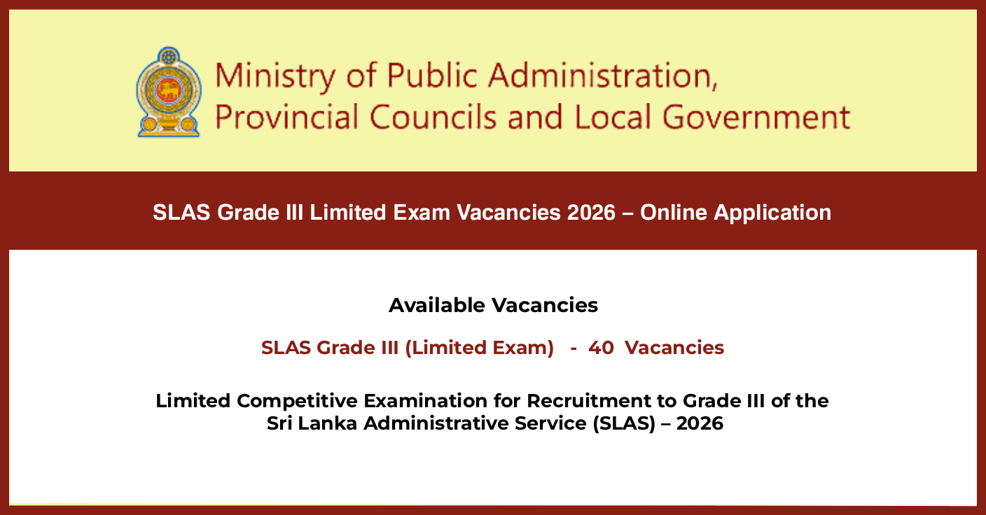 SLAS Limited Exam Job Vacancies 2026 – Online Application